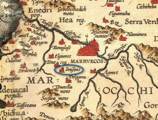 Detalhe do mapa Ortelius 1595