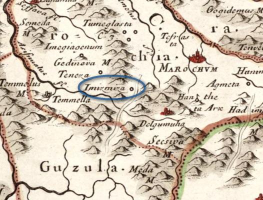 Detalhe do mapa Sanson 1655