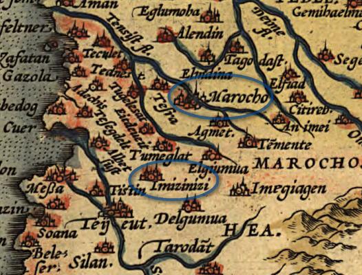 Detalhe do mapa 1570 Ortelius